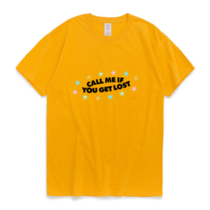 Short Sleeve Cotton Yellow T Shirt